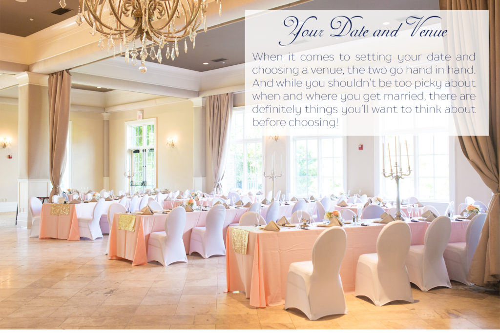 pink and gold reception at pinnacle golf club