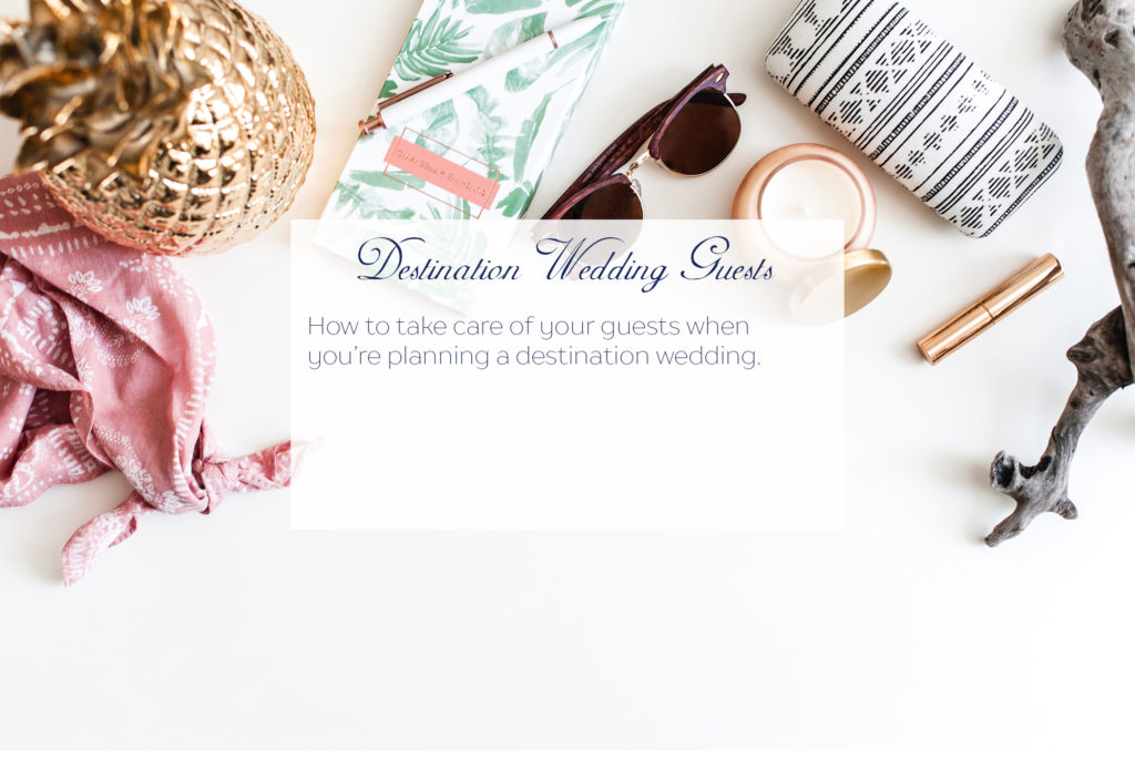 tropical vacation essentials on white background