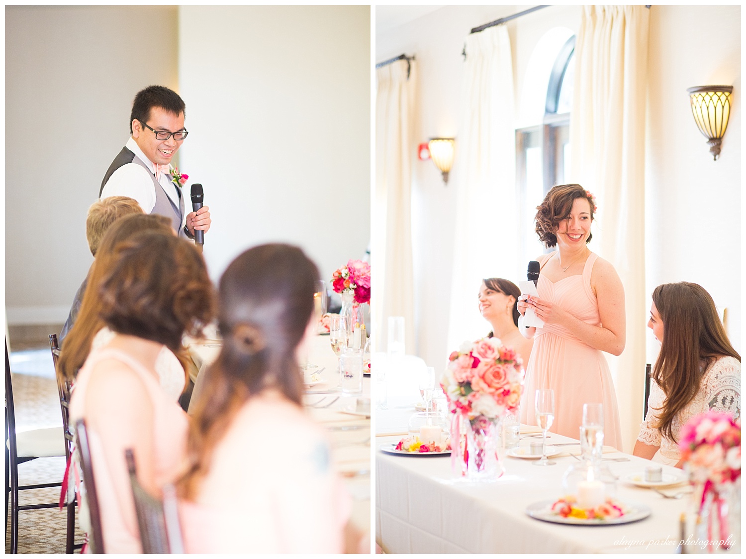 best man and maid of honor giving speech