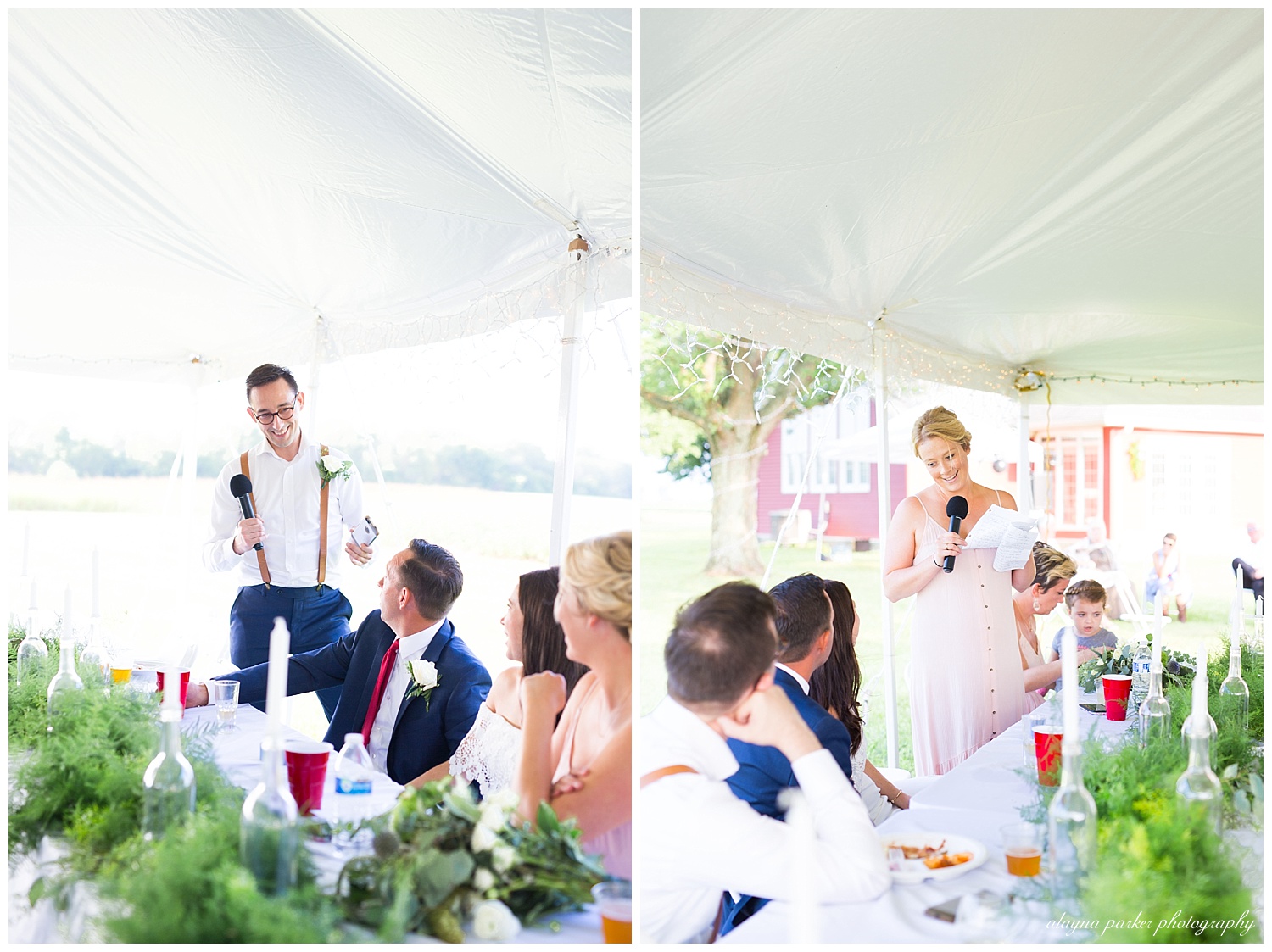 best man giving speech and maid of honor giving speech