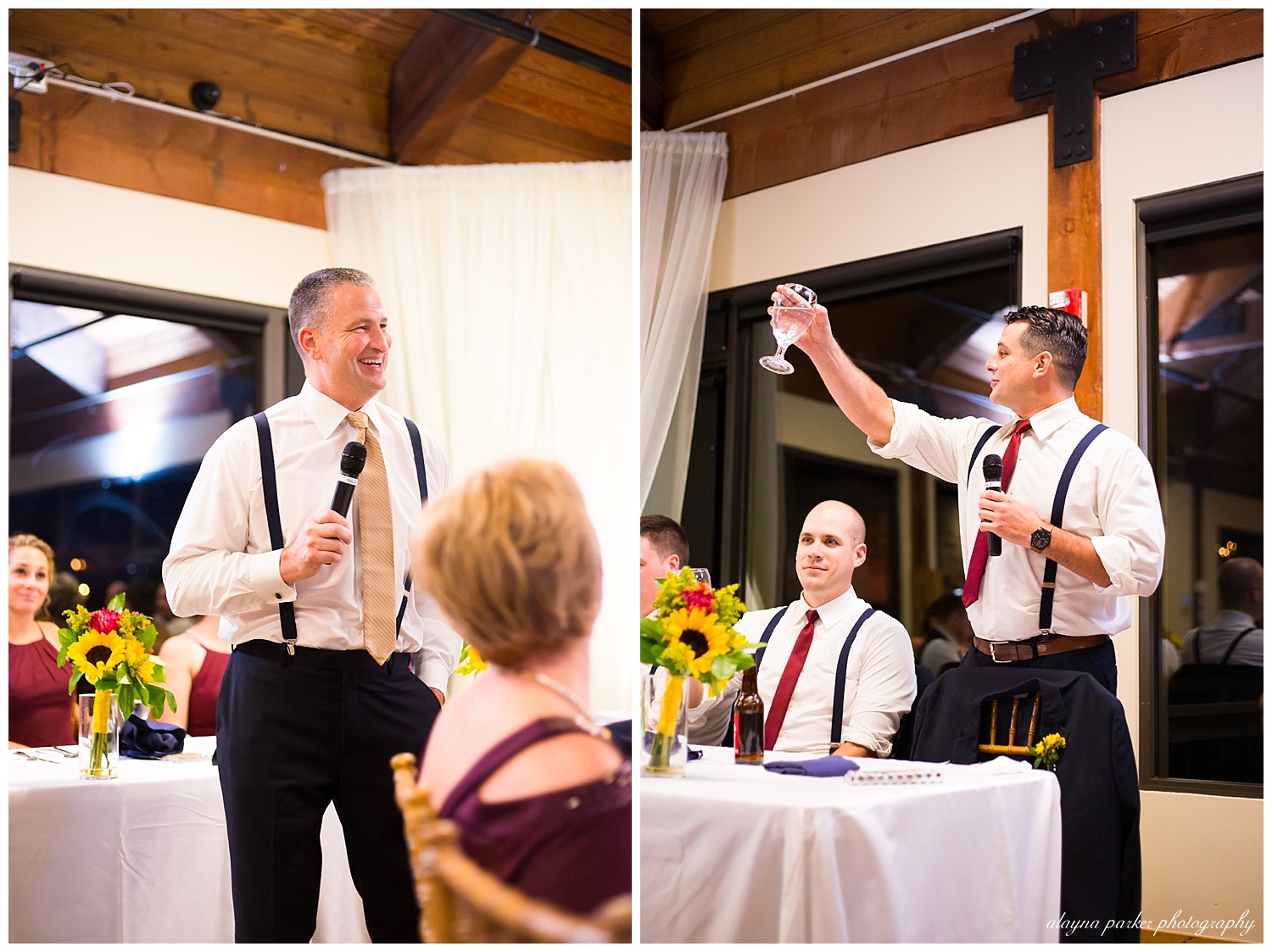 father of the bride and brother of the bride giving speeches