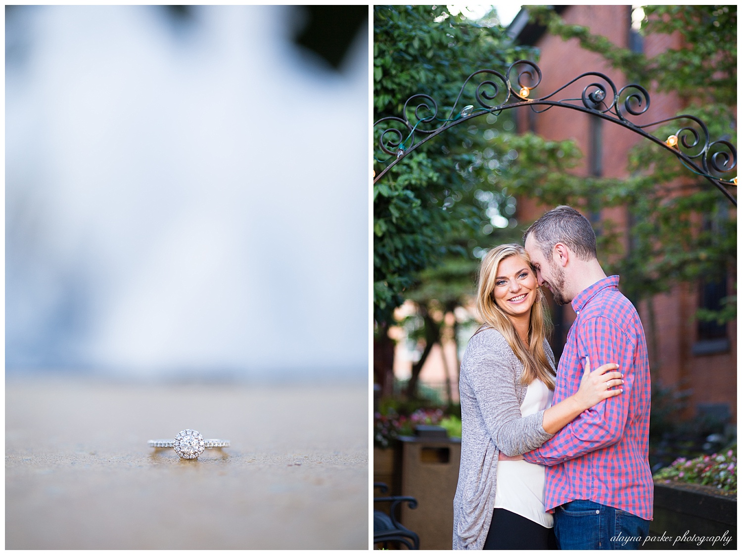 man whispering into woman's ear in german village