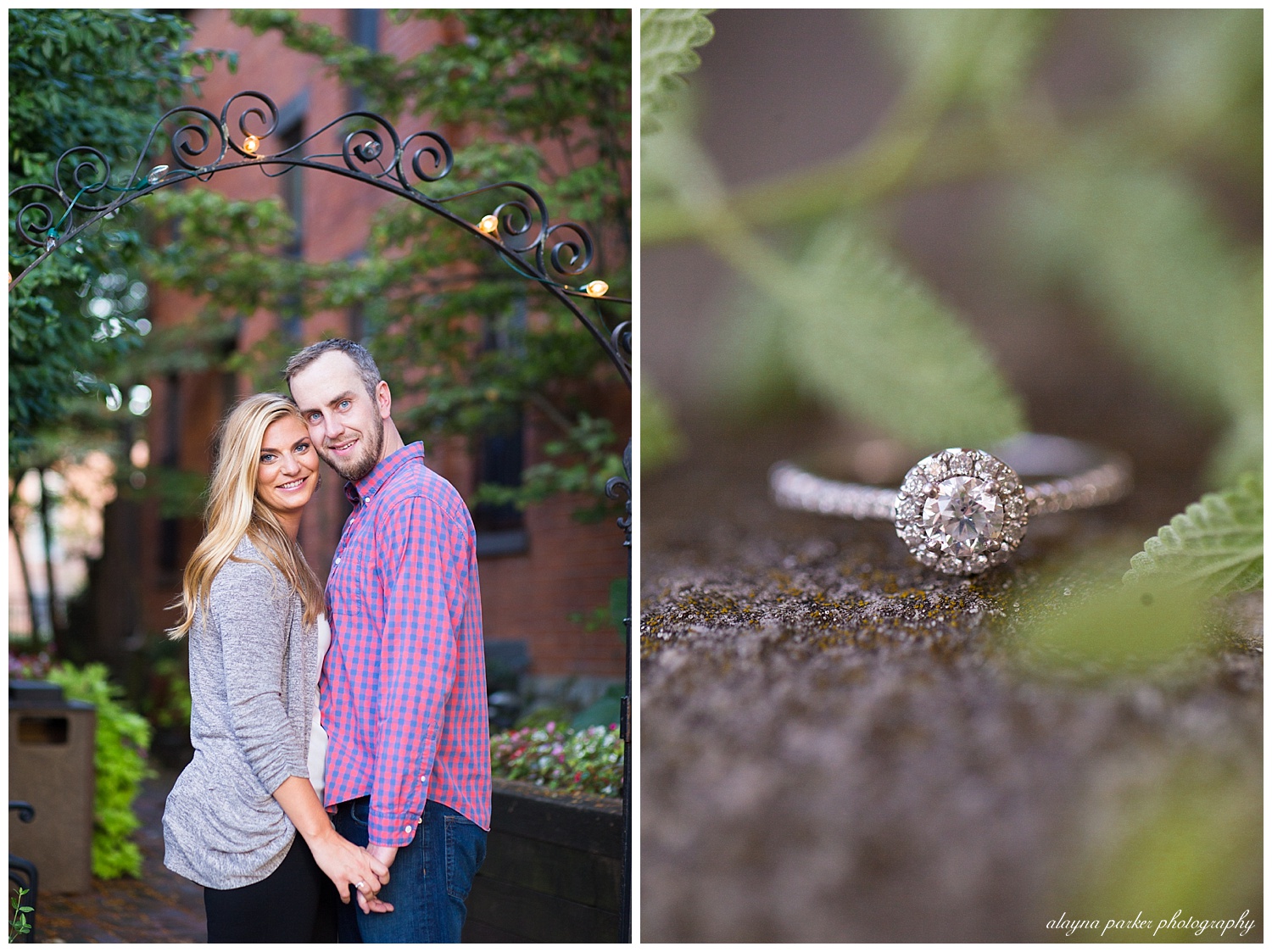 man and woman holding hands and smiling at camera in german village