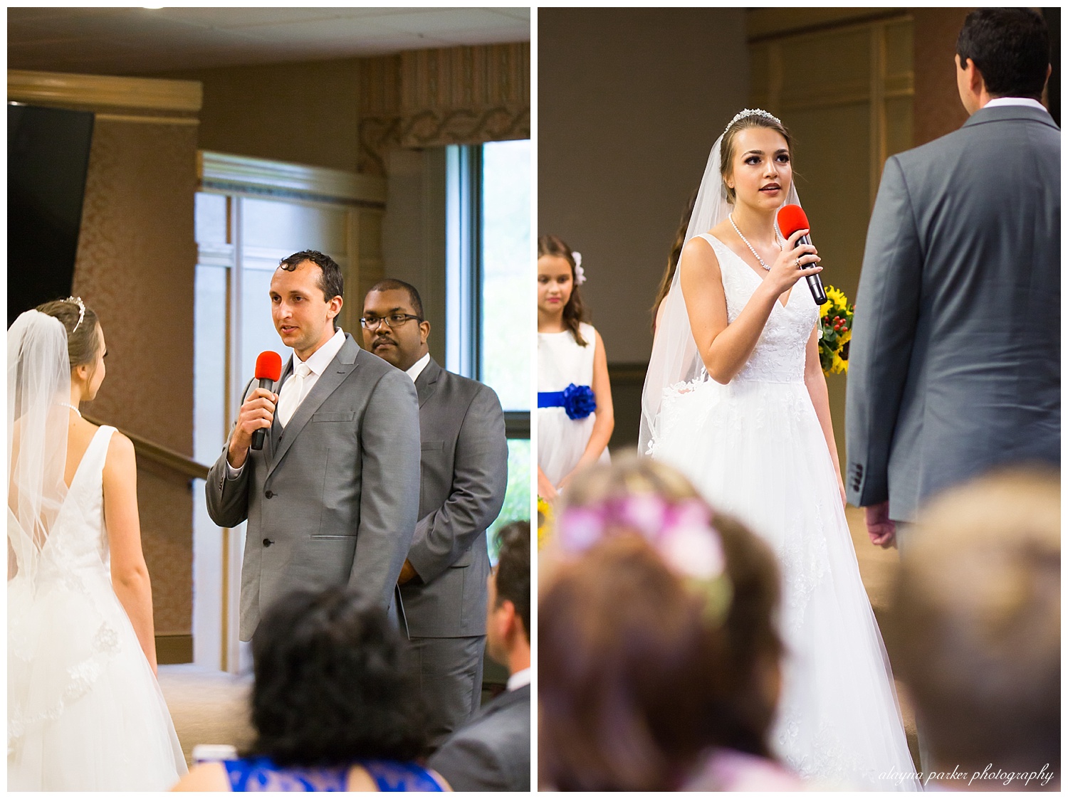 bride and groom saying vows