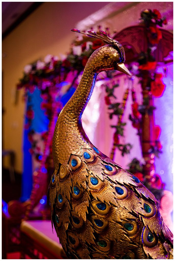 gold peacock decorative statue