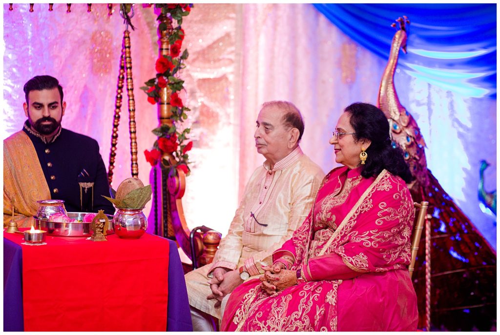 parents of the groom during Indian engagement ceremony at bertram inn