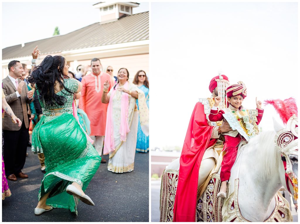 traditional indian dancing for baraat at bertram inn