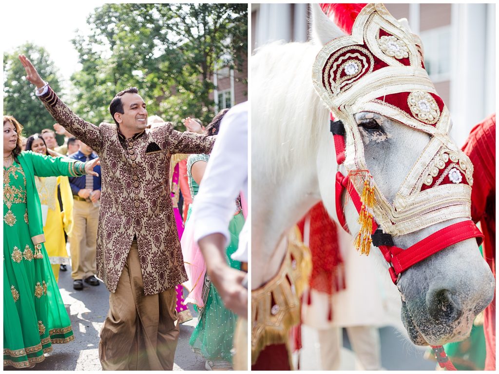 traditional indian dancing for baraat at bertram inn