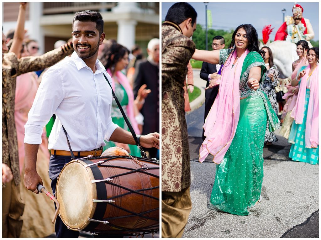 traditional indian dancing for baraat at bertram inn