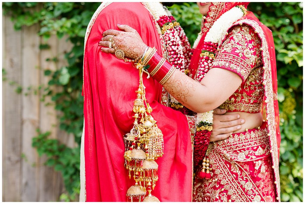 close up of traditional indian wedding attire