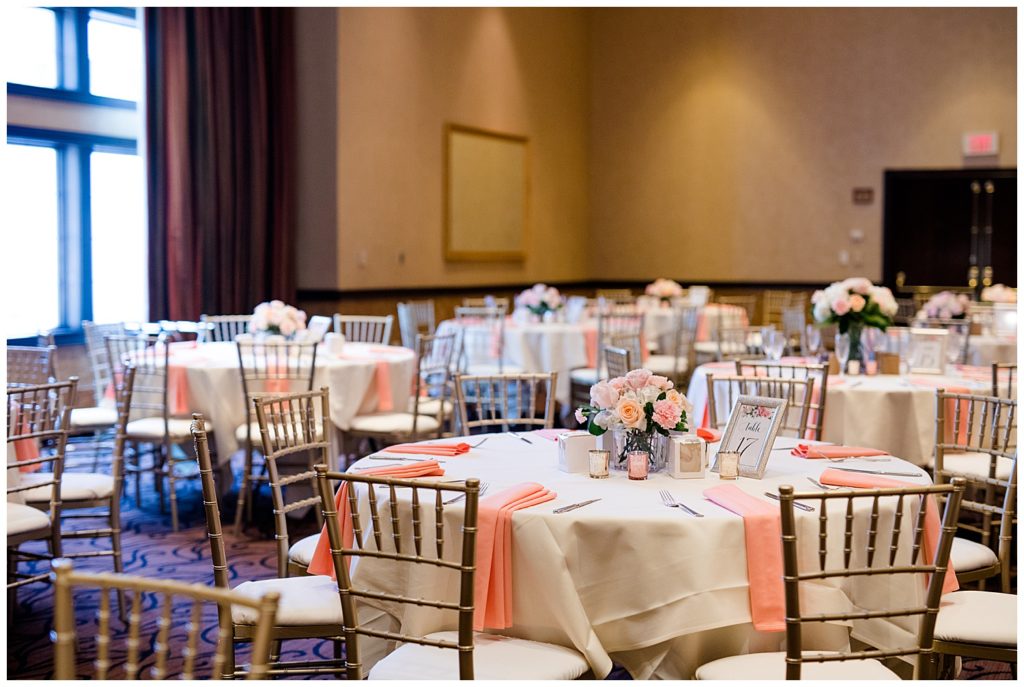 round tables at reception at bertram inn