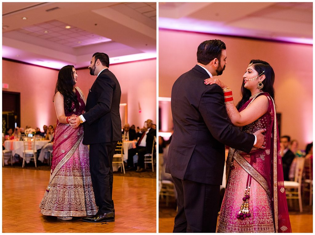 bride and groom share first dance at bertram inn