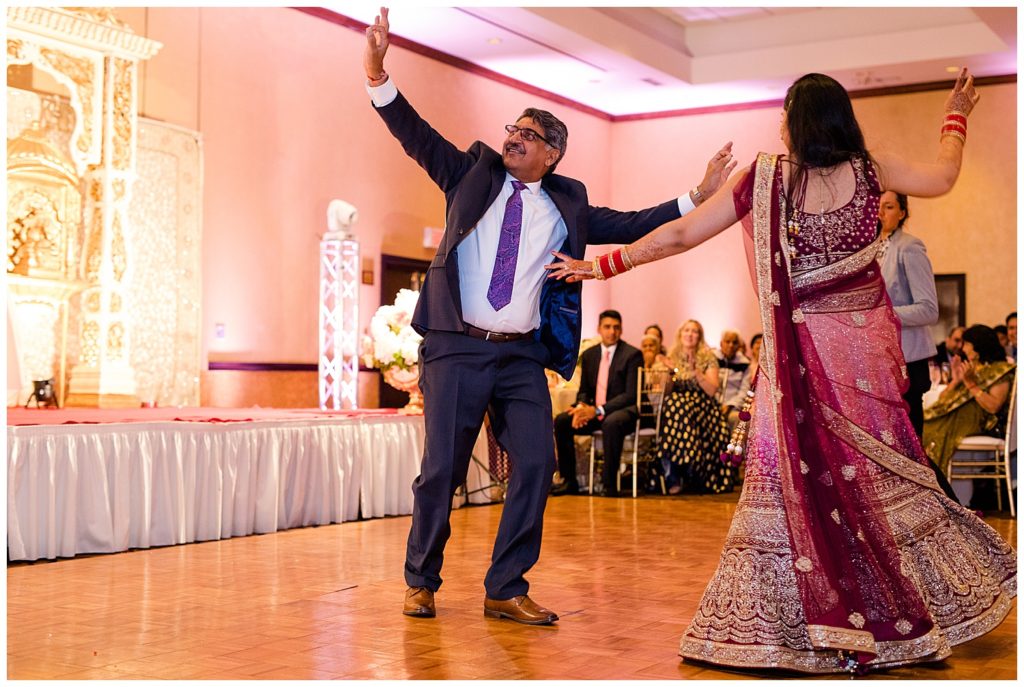 bride and father do indian dance at bertram inn