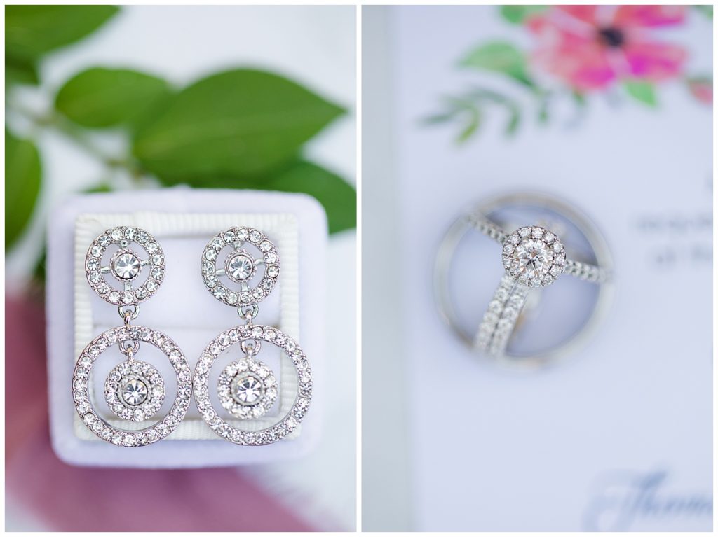 diamond circular dangly earrings