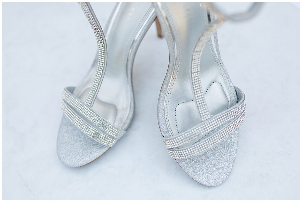 silver rhinestone heels