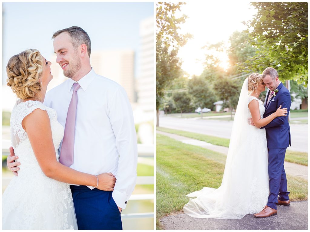 bride nuzzling into groom