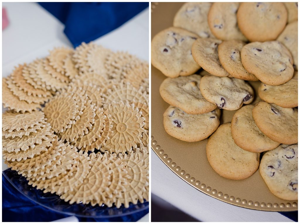 chocolate chip cookies at dessert table