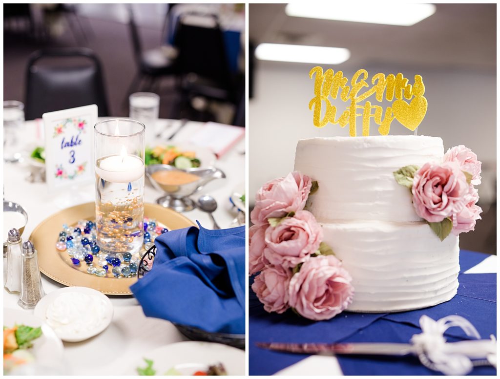two tier white ruffle wedding cake