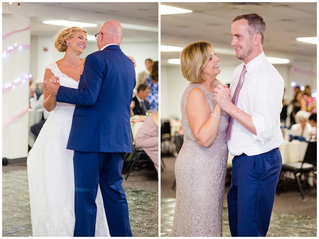 bride and groom dancing with parents