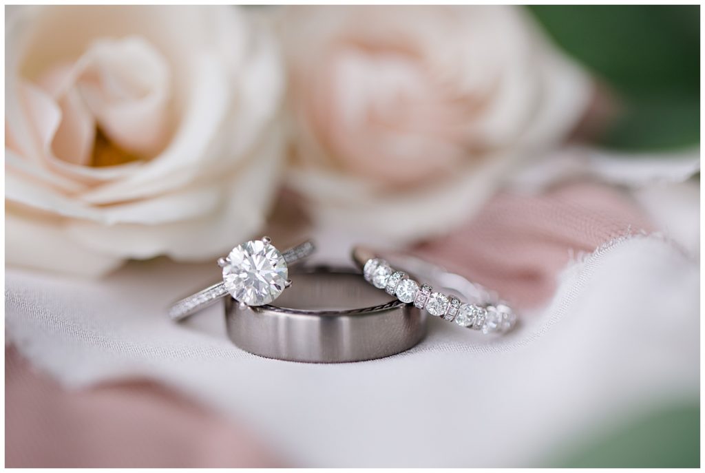 diamond ring with diamond wedding band