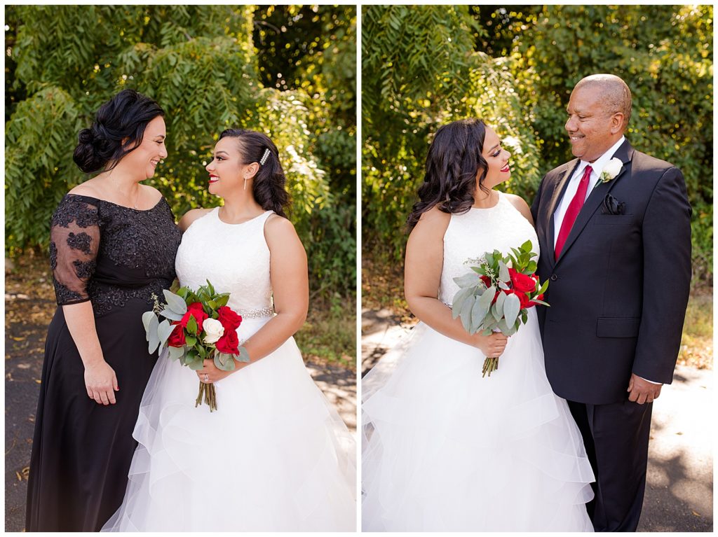 bride looking at mom
