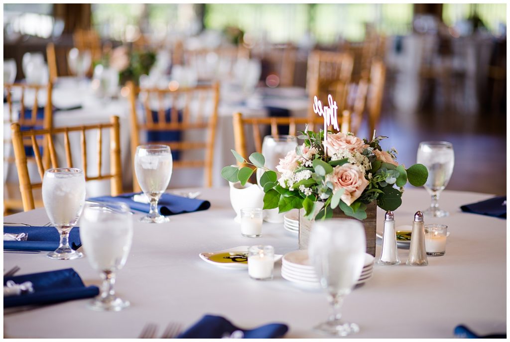 small floral centerpieces at watersedge in hilliard