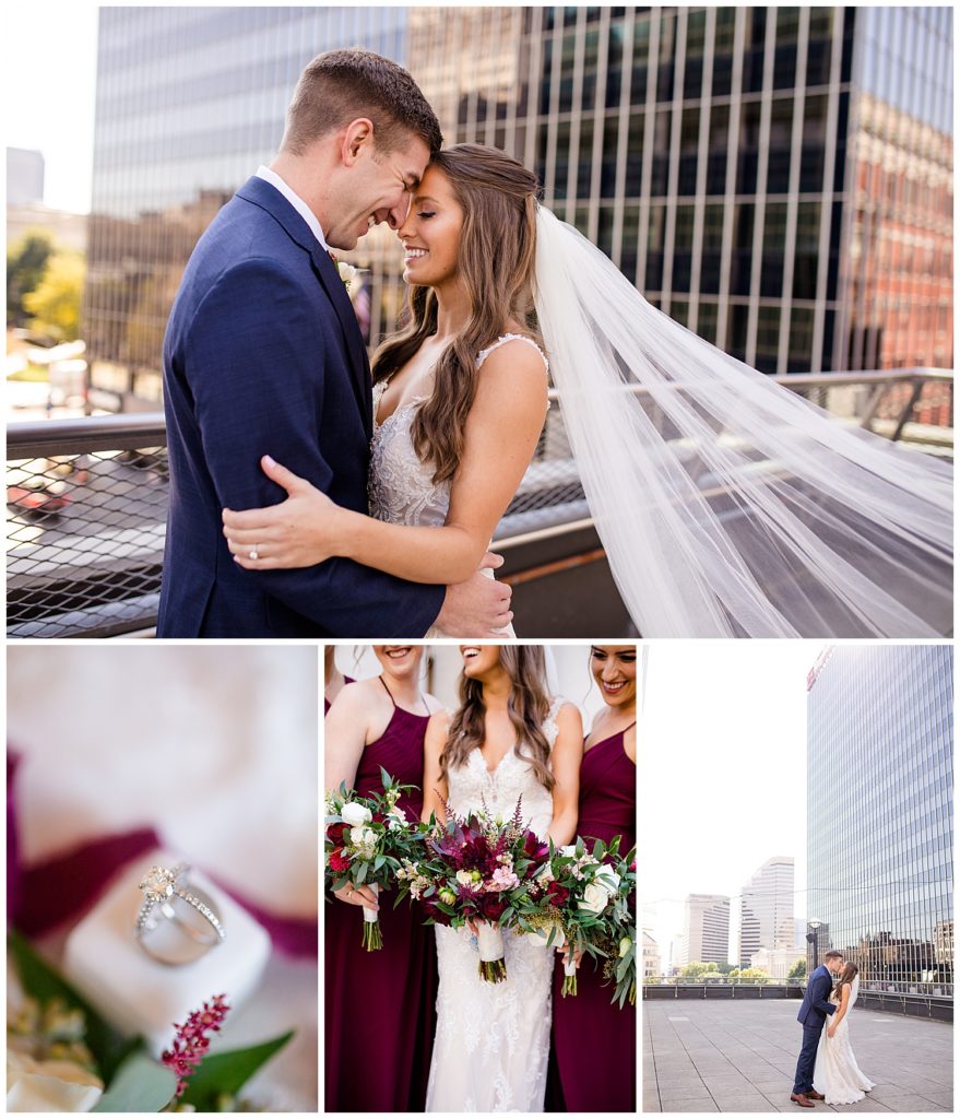 Collage of images from Andrew & Taylor's wedding at Copious by Columbus wedding photographer, Alayna Parker