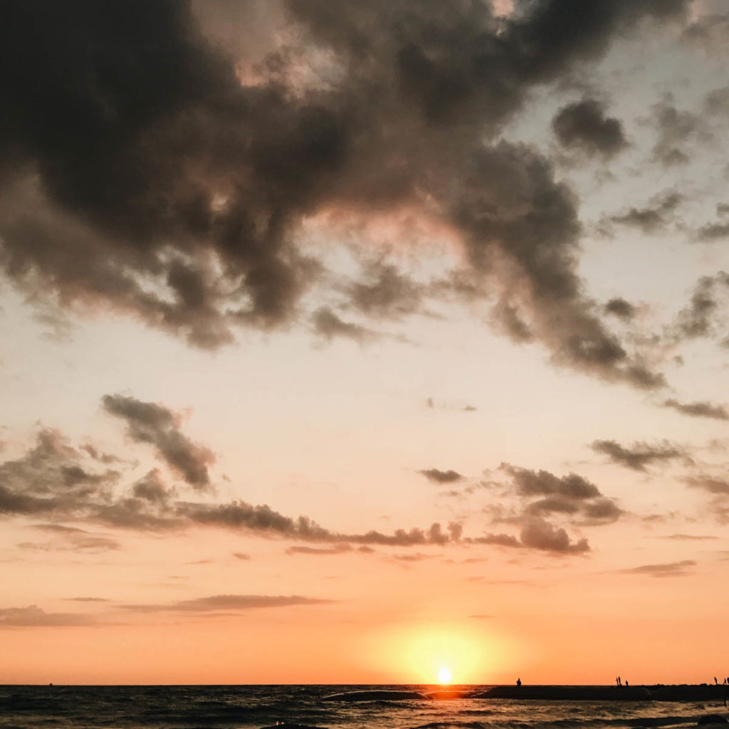 sunset over water